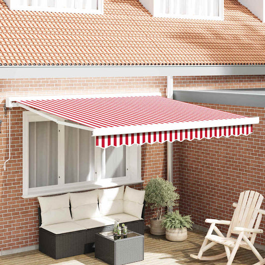 Markise Rot und Weiß 300 x 250 x 165 cm Polyester und Aluminium