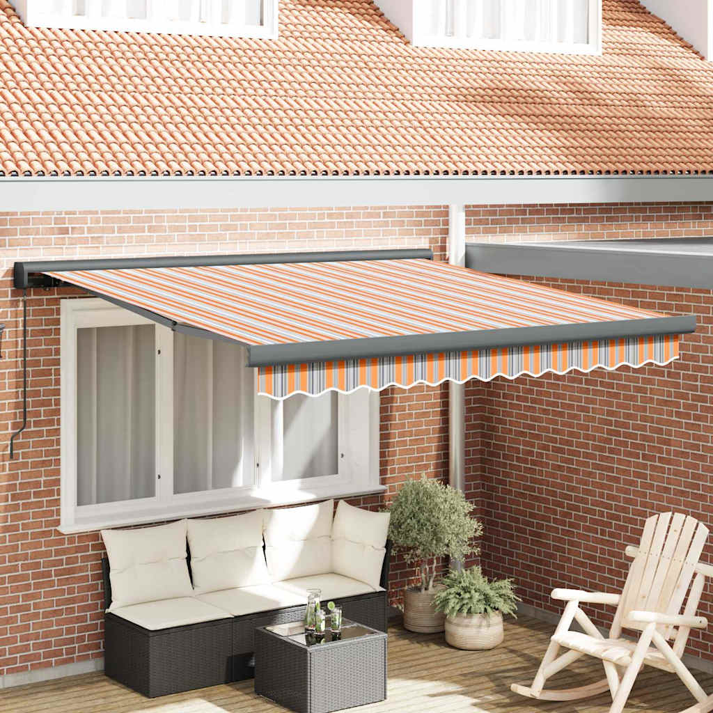 Einziehbare Markise Mehrfarbig 300 x 250 cm Stoff und Metall