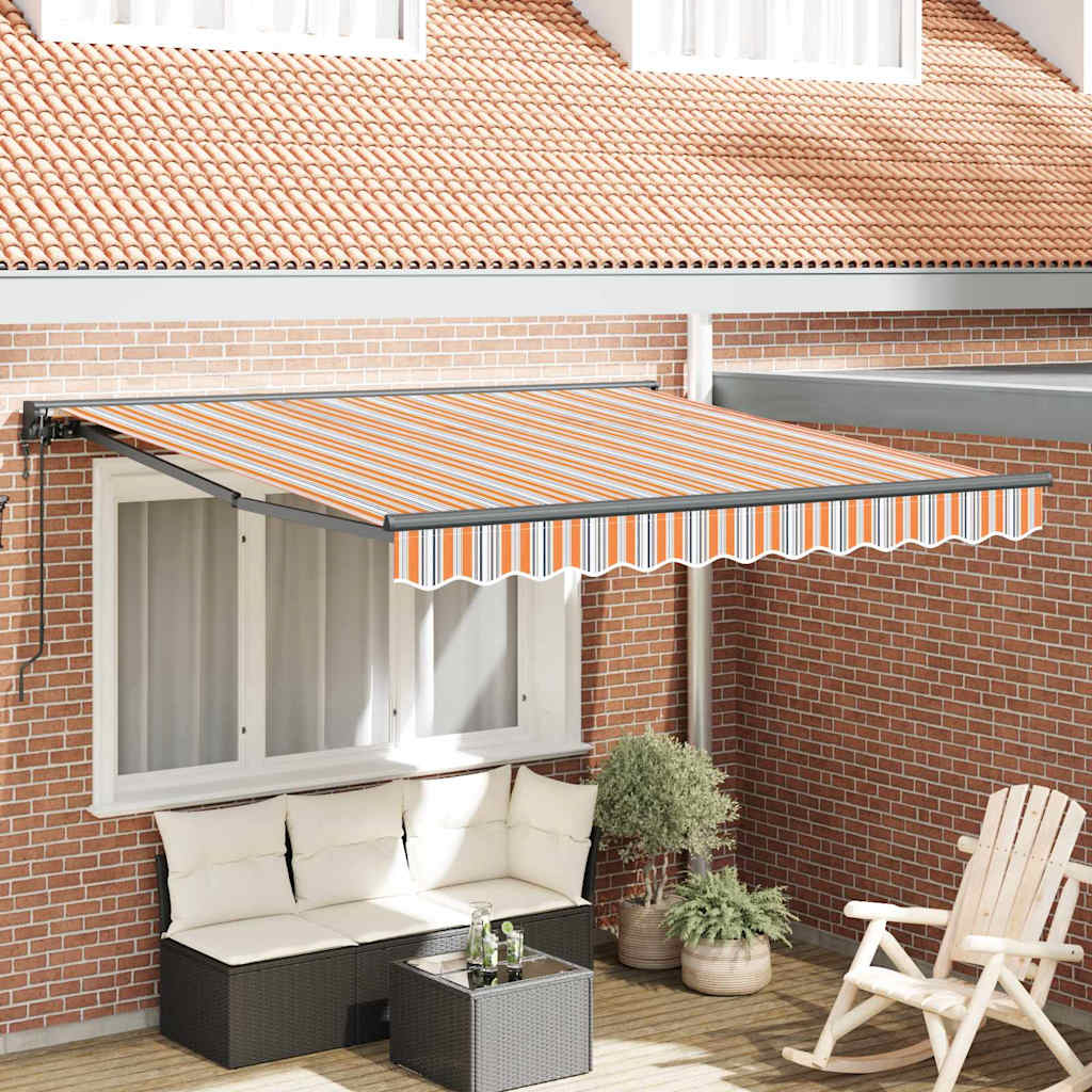 Einziehbare Markise Blau und Orange 300 x 250 cm