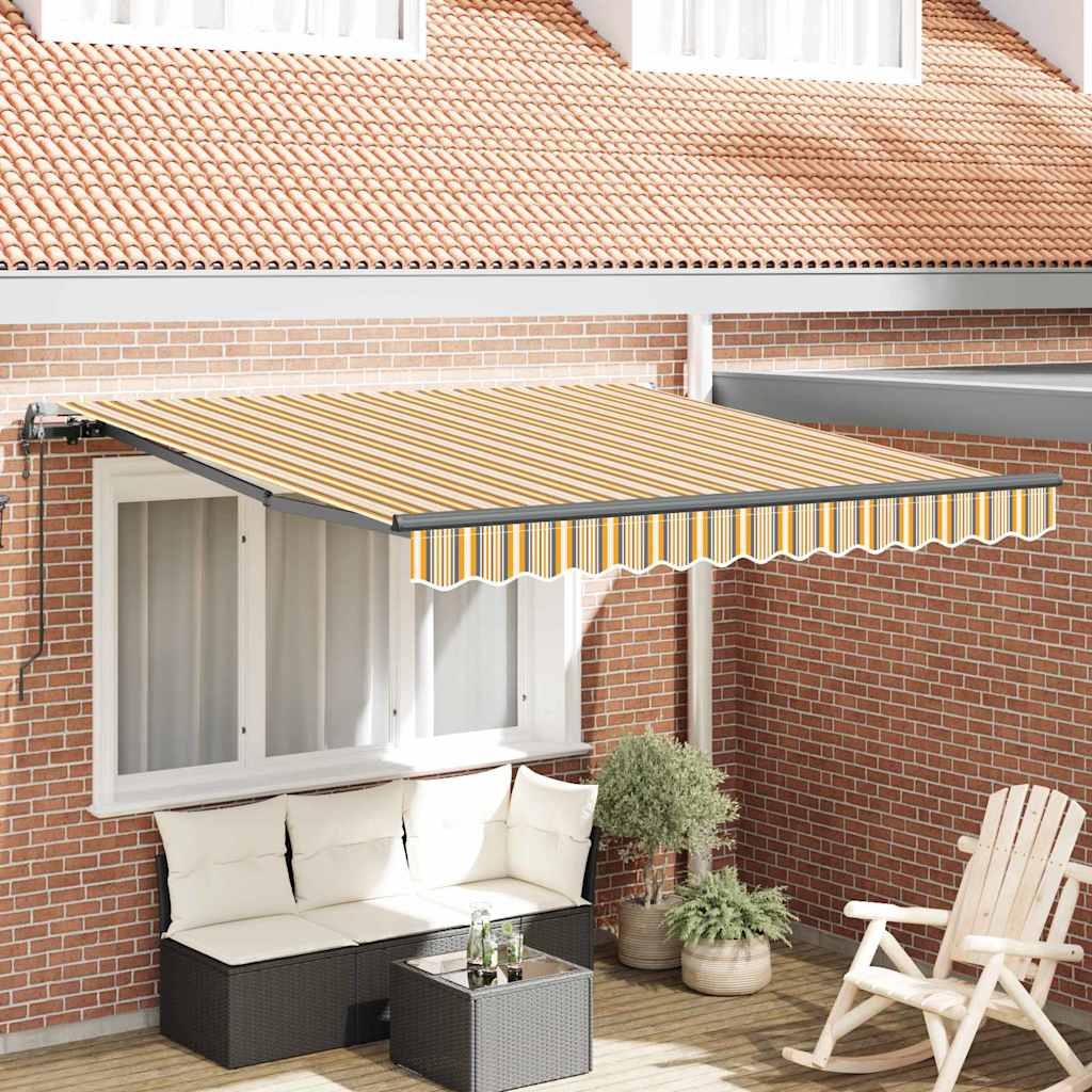 Einziehbare Markise Mehrfarbig 300 x 250 cm Stoff und Aluminium