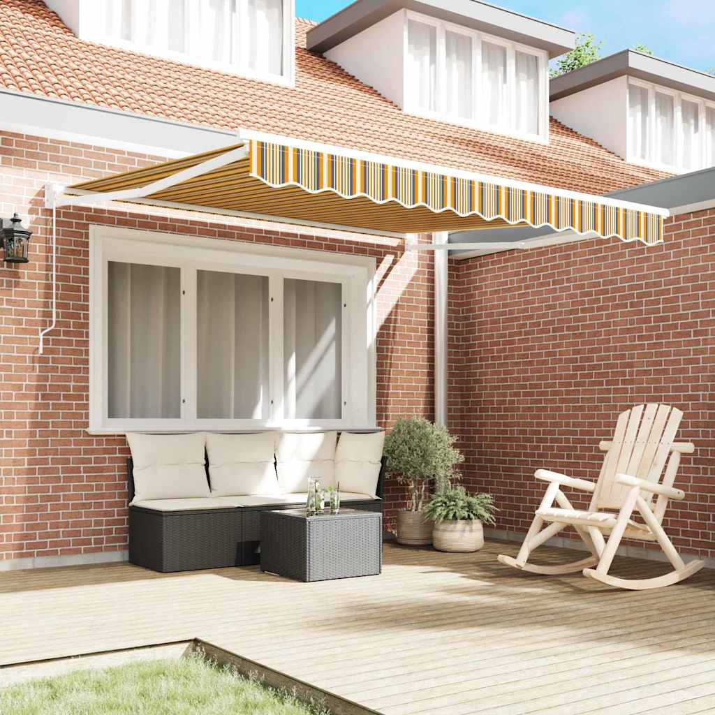 Markise Gestreift Mehrfarbig 3 x 2,5 m Polyester und Metall