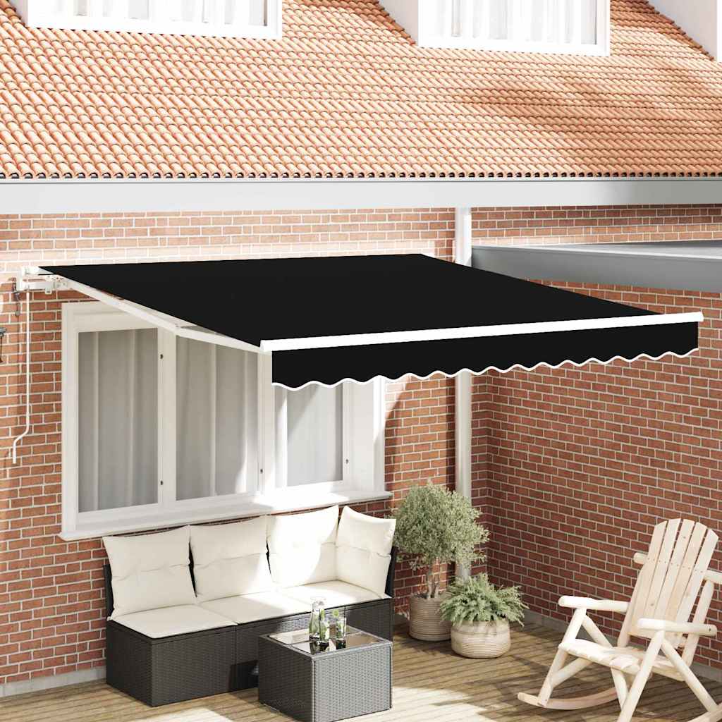 Einziehbare Markise Schwarz 300 x 250 cm Stoff