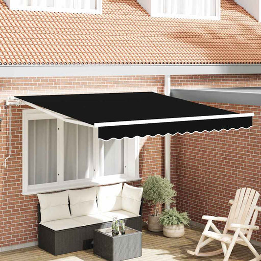 Einziehbare Markise Schwarz 300 x 250 cm Stoff
