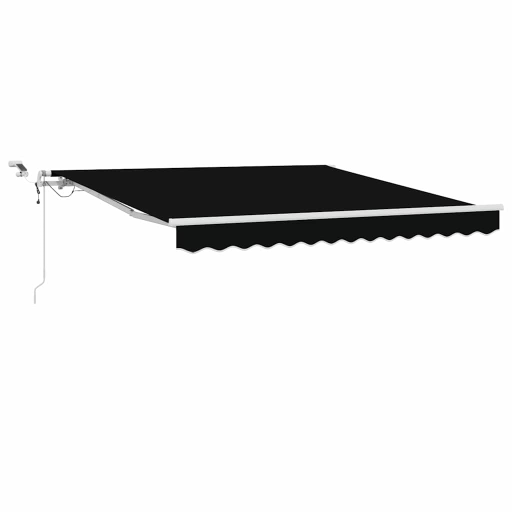 Einziehbare Markise Schwarz 300 x 250 cm Polyester und Metall
