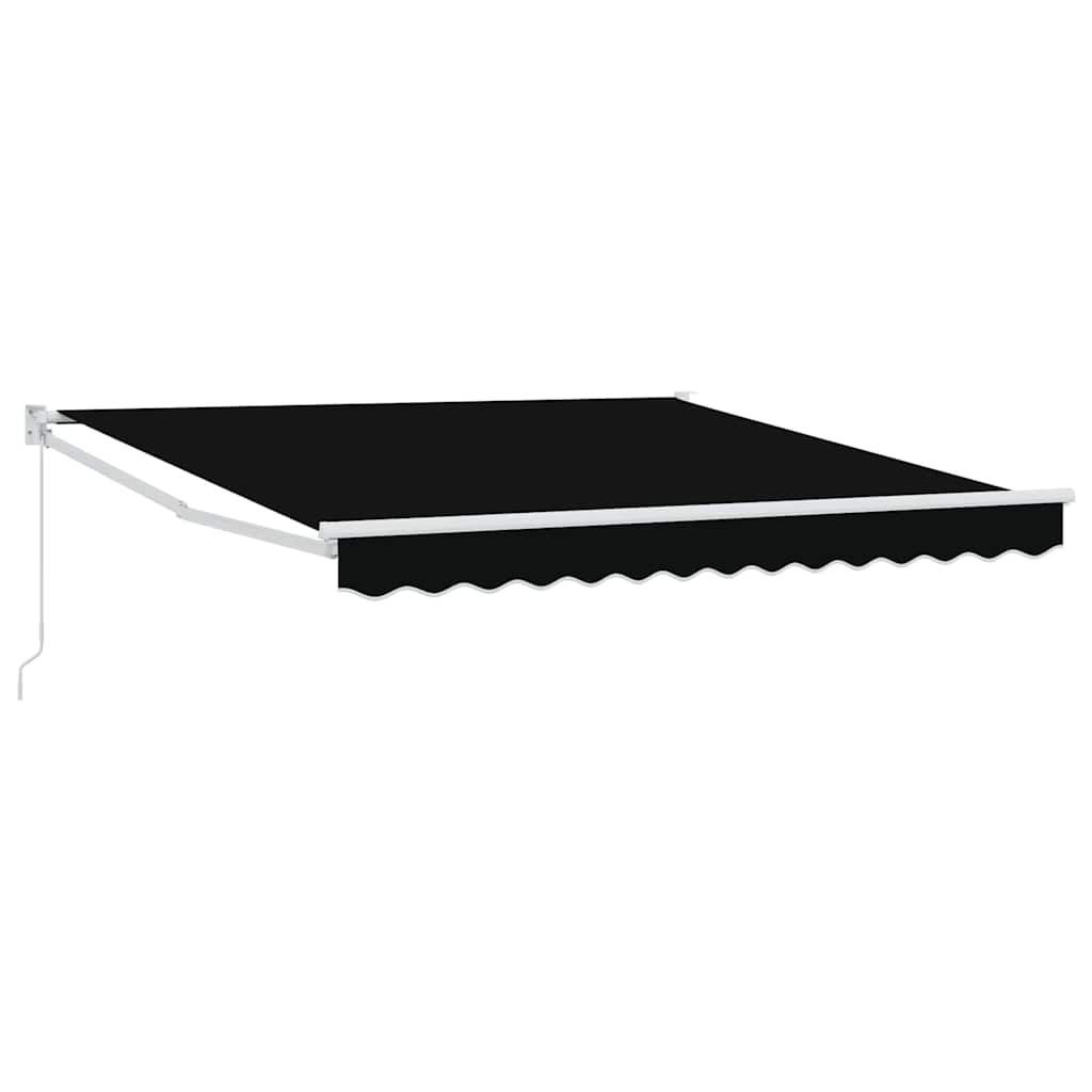 Markise Schwarz 3 x 2,5 m Polyester und Metall
