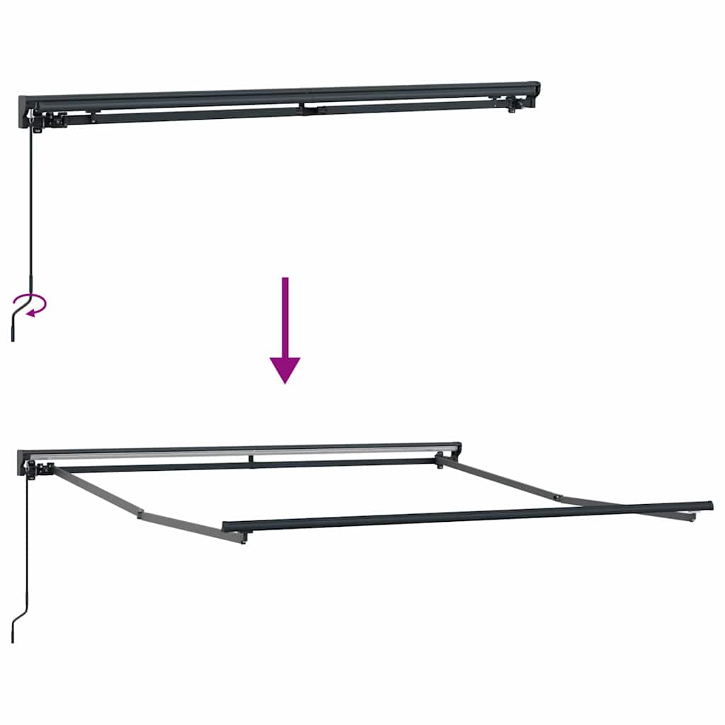 Einziehbare Markise Schwarz 300 x 250 cm Polyester und Metall