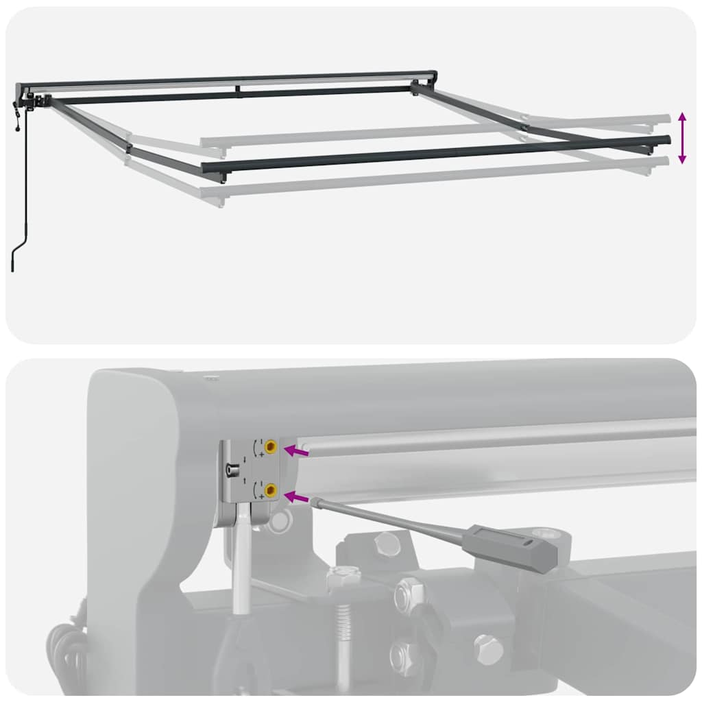 Einziehbare Markise Schwarz 300 x 250 cm Polyester und Metall