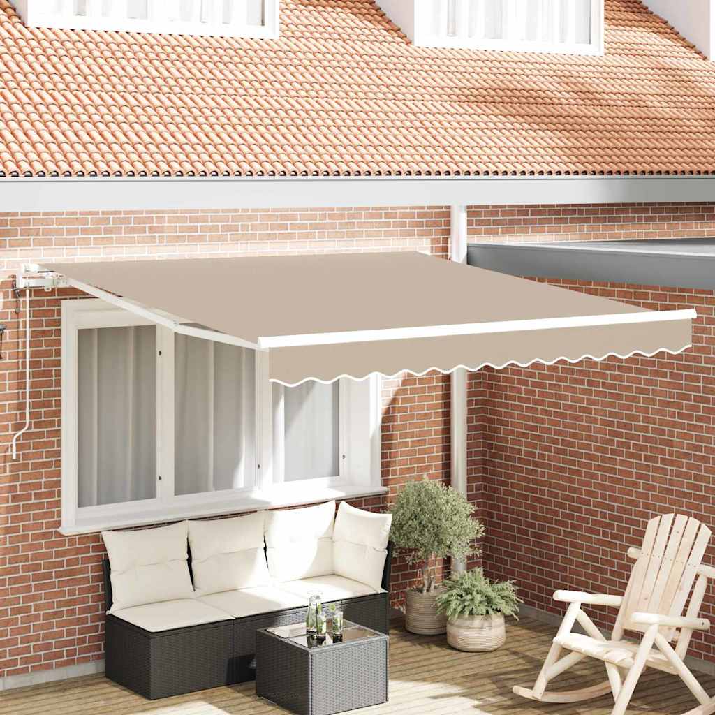 Einziehbare Markise Beige 300 x 250 cm Stoff