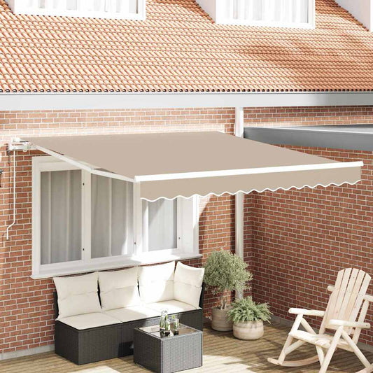Einziehbare Markise Beige 300 x 250 cm Stoff