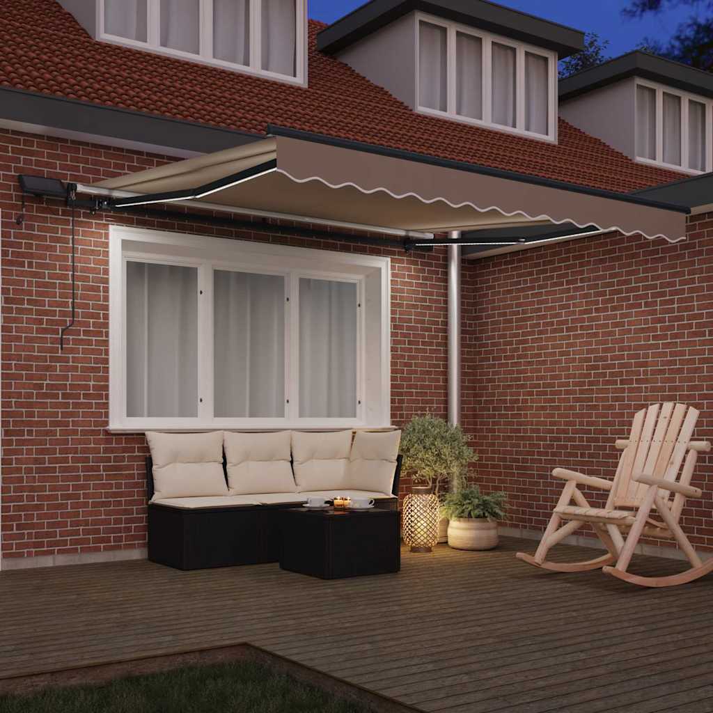 Einziehbare Markise Beige 300 x 250 cm Stoff