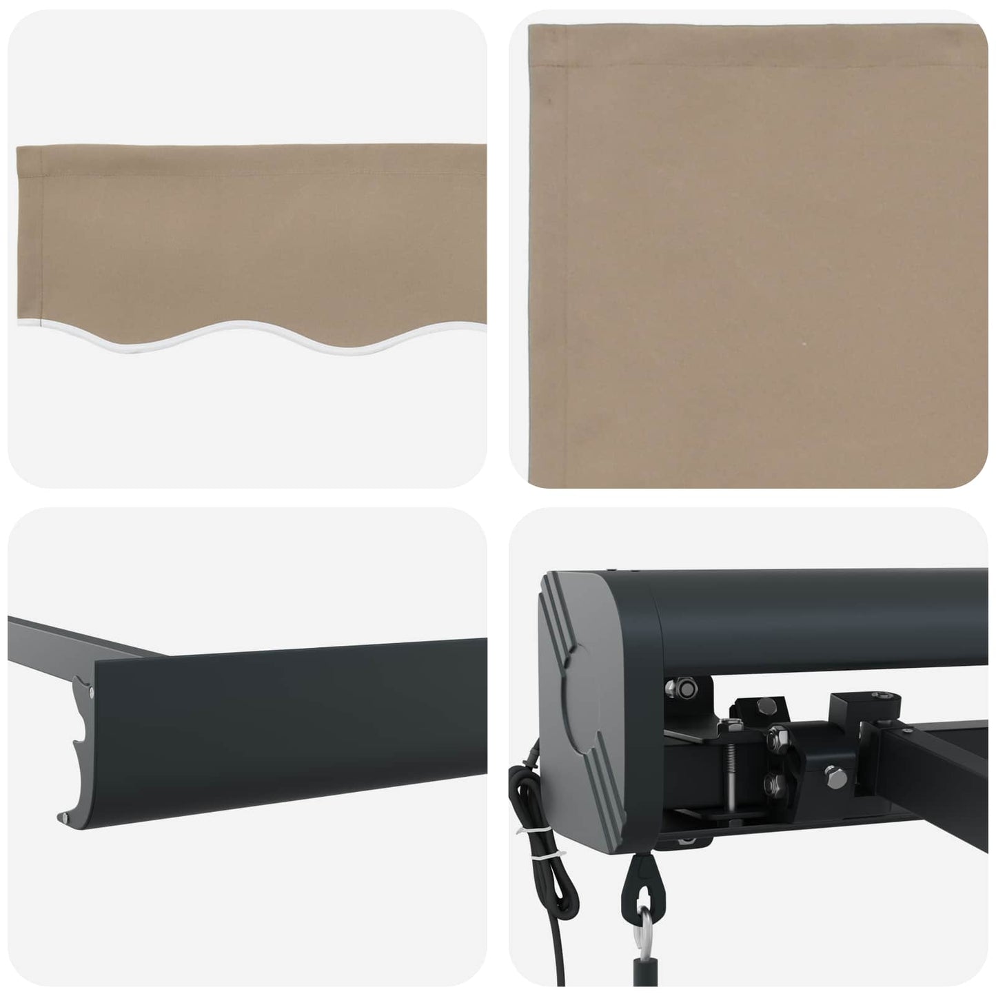 Markise Beige 300 x 250 cm Polyester und Aluminium