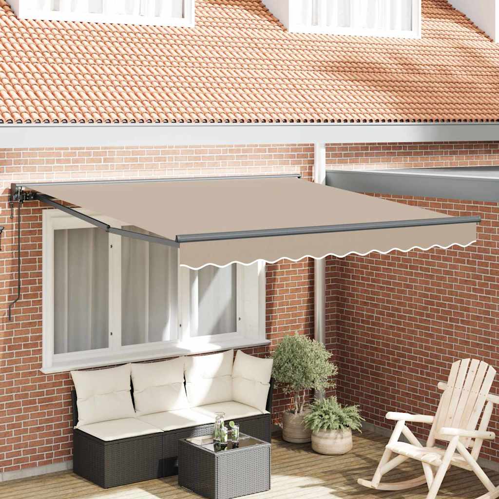 Einziehbare Markise Beige 300 x 250 cm Polyester und Metall