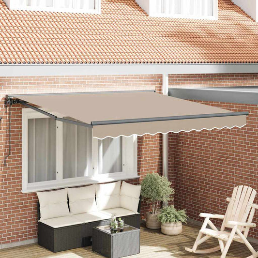 Einziehbare Markise Beige 300 x 250 cm Polyester und Metall