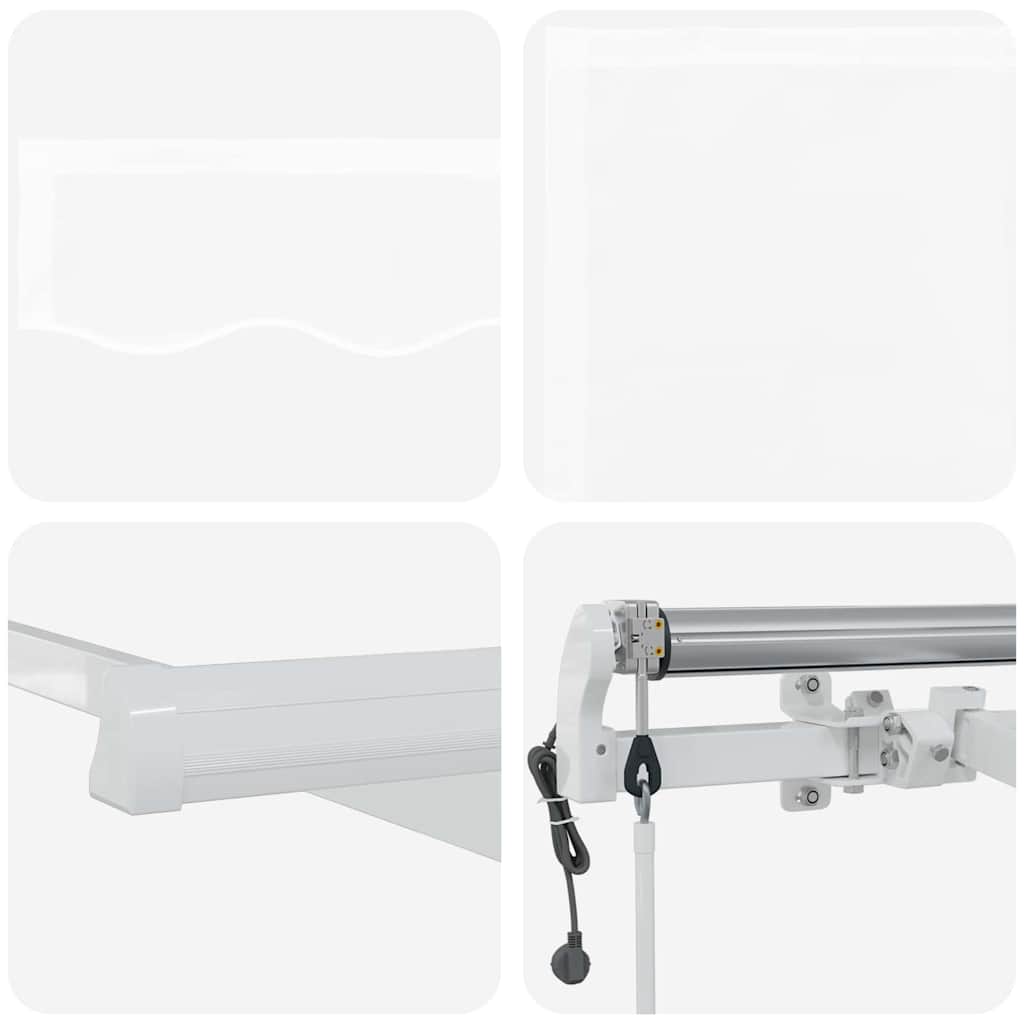 Einziehbare Markise Weiß 300 x 250 cm Stoff