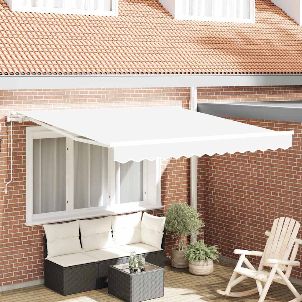 Einziehbare Markise Weiß 300 x 250 cm Stoff