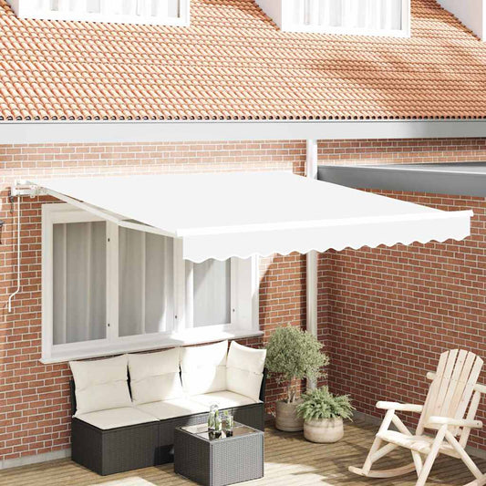Einziehbare Markise Weiß 300 x 250 cm Stoff