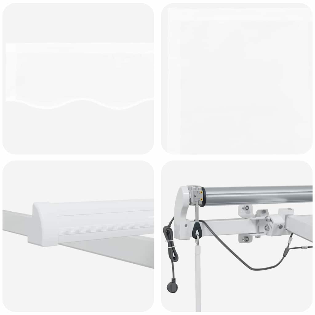 Einziehbare Markise Weiß 300 x 250 cm Polyester und Metall
