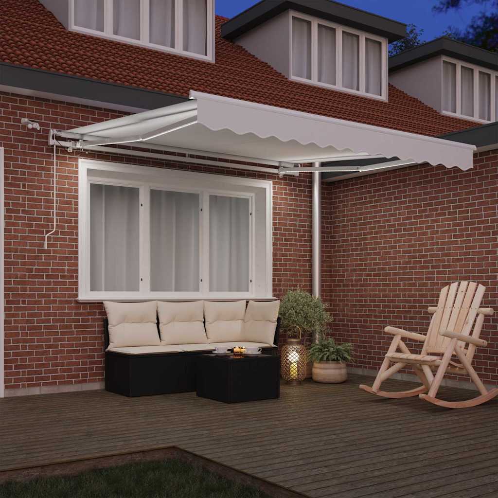 Einziehbare Markise Weiß 300 x 250 cm Polyester und Metall