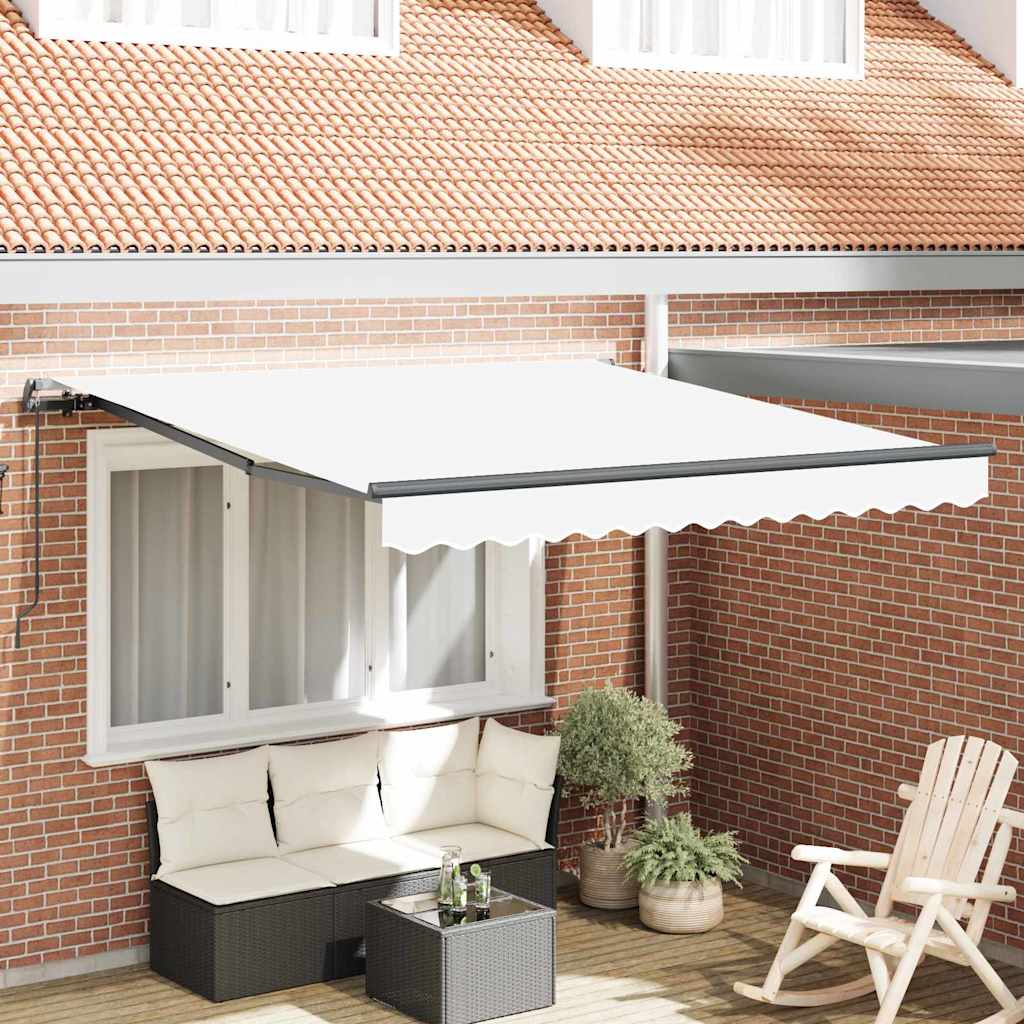 Einfahrbare Markise Weiß Weiß 300 x 250 cm Stoff