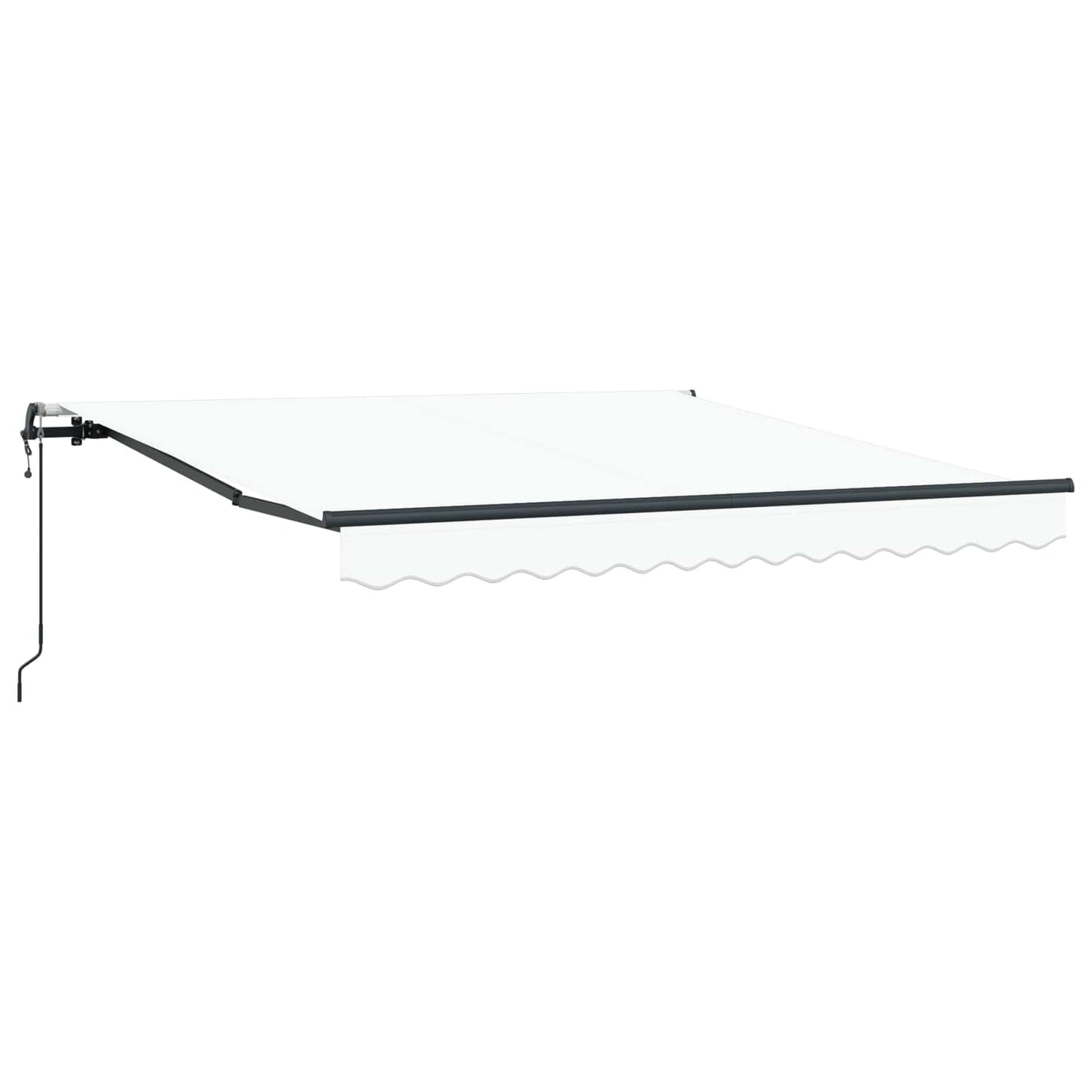 Einziehbare Markise Weiß 300 x 250 cm Stoff und Aluminium