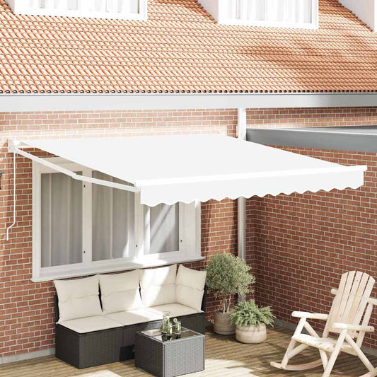 Markise Weiß 3 x 2,5 m Polyester und Metall