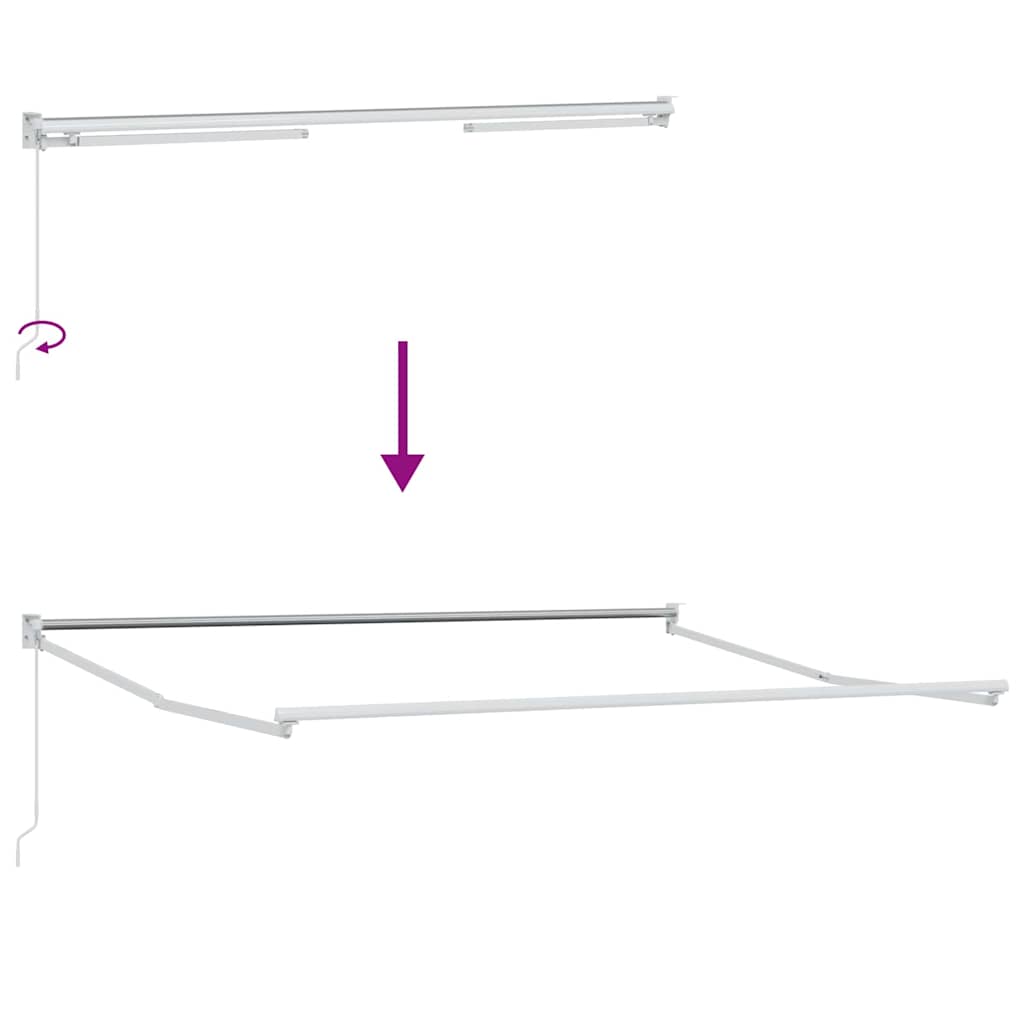 Markise Weiß 3 x 2,5 m Polyester und Metall