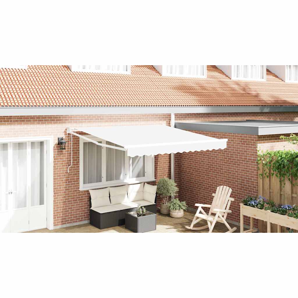 Markise Weiß 3 x 2,5 m Polyester und Metall