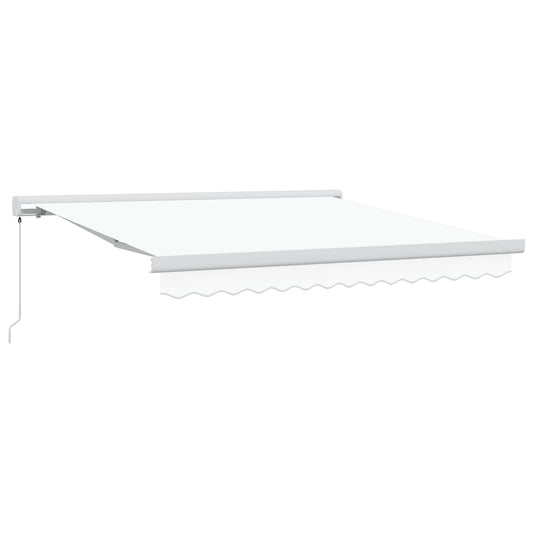 Einziehbare Markise Weiß 300 x 250 cm Stoff und Metall