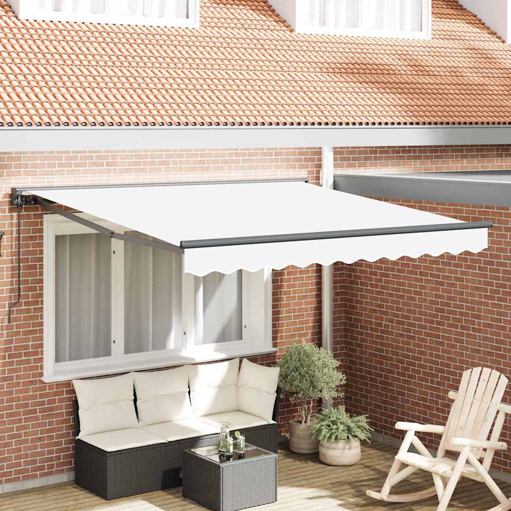 Einziehbare Markise Weiß 300 x 250 cm Polyester und Metall