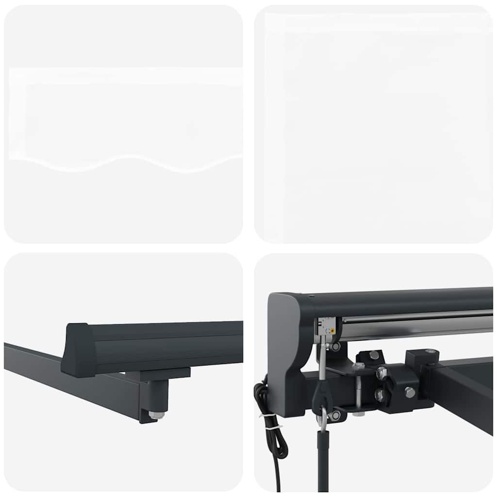 Einziehbare Markise Weiß 300 x 250 cm Polyester und Metall