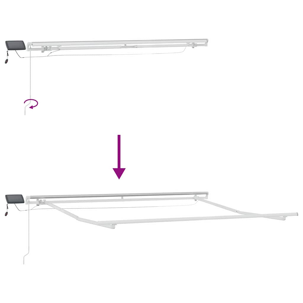 Einziehbare Markise Hellgrau 300 x 250 cm Stoff und Stahl
