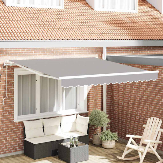 Einziehbare Markise Hellgrau 300 x 250 cm Stoff