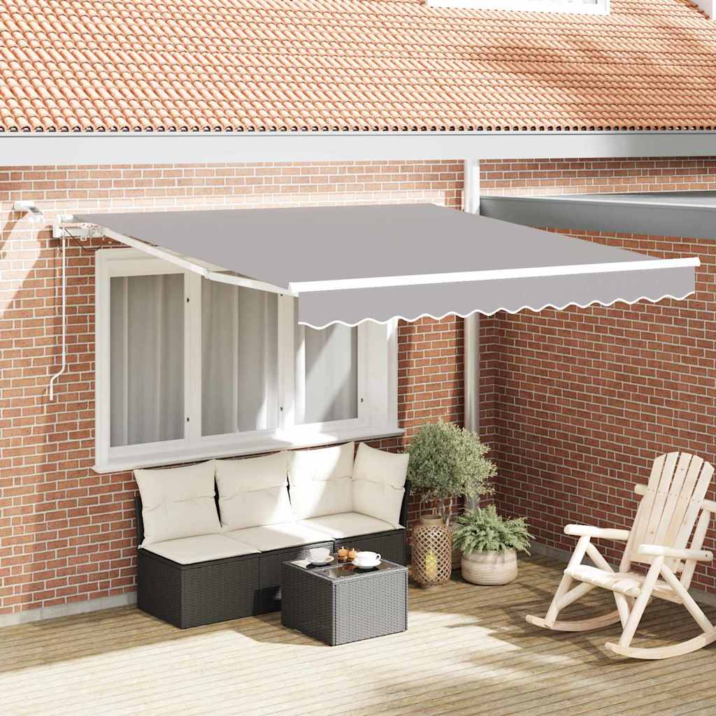 Einziehbare Markise Hellgrau 300 x 250 cm Polyester und Metall