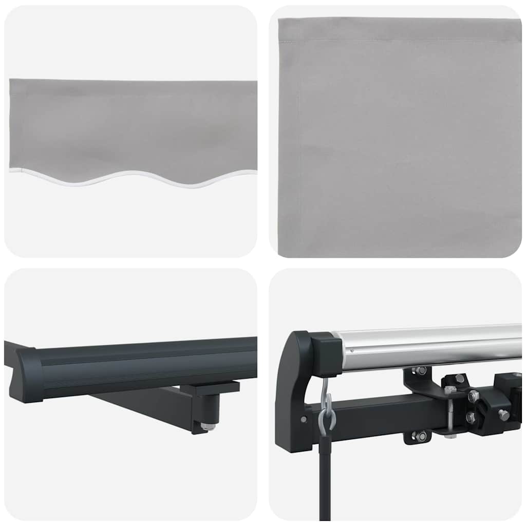 Einziehbare Markise Hellgrau 300 x 250 cm Polyester und Stahl