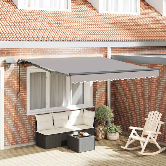 Einziehbare Markise Hellgrau 300 x 250 cm Stoff