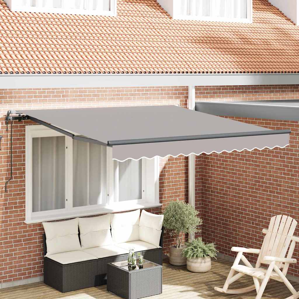 Einziehbare Markise Hellgrau 300 x 250 cm Stoff und Aluminium