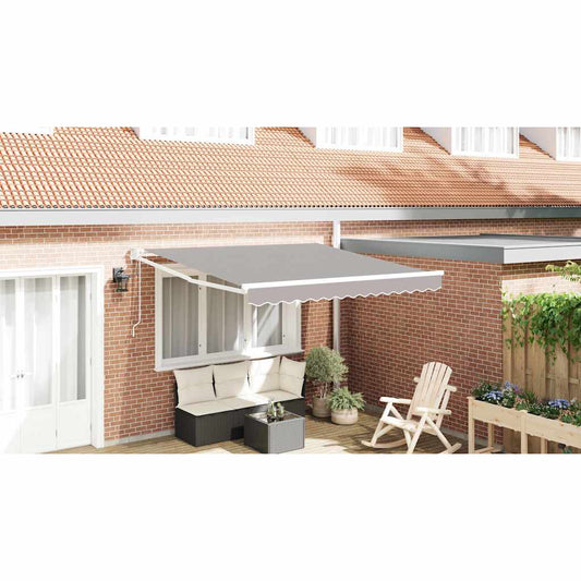 Markise Hellgrau 3 x 2,5 m Polyester und Metall
