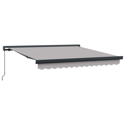 Einziehbare Markise Hellgrau 300 x 250 cm Stoff und Metall