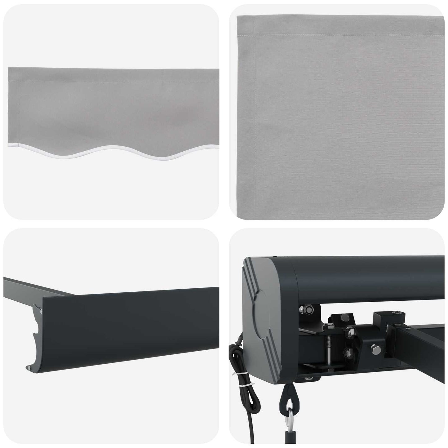 Markise Hellgrau 300 x 250 x 165 cm Polyester und Aluminium