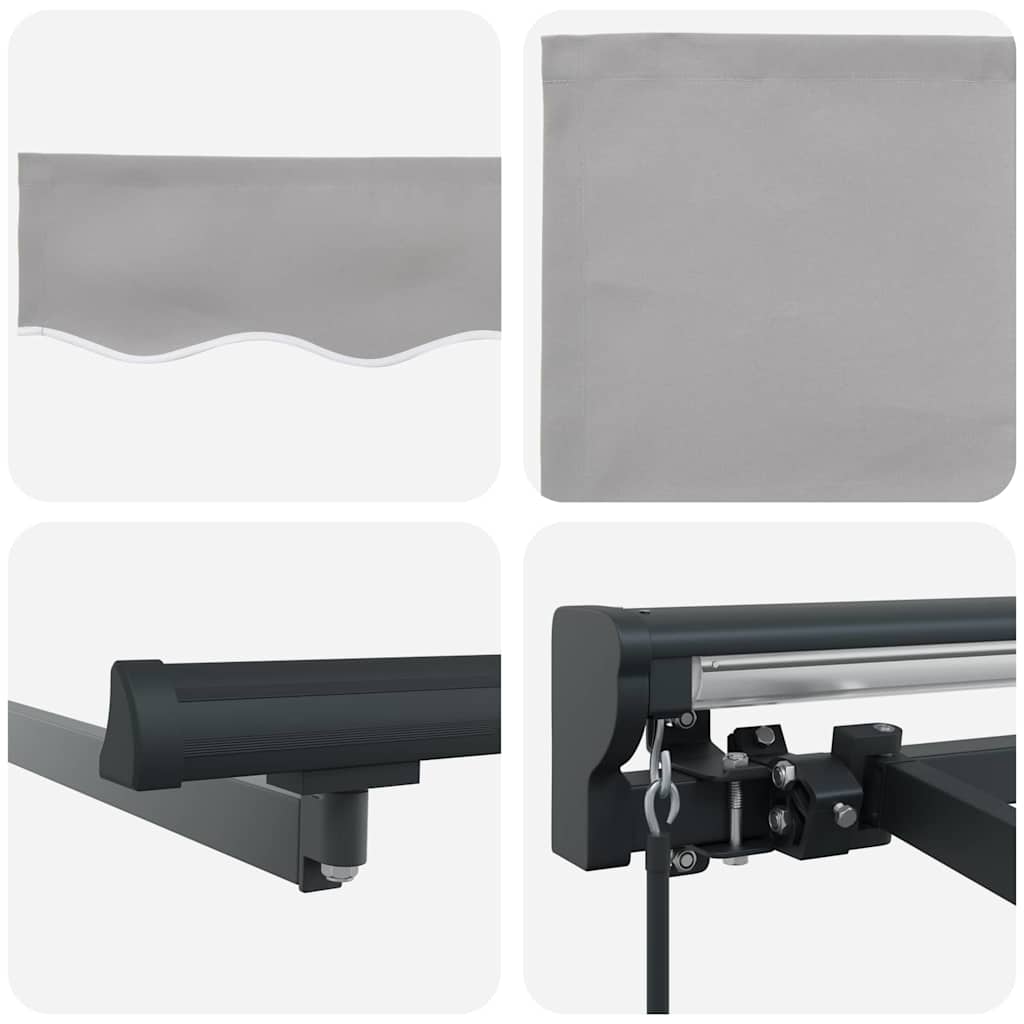 Einziehbare Markise Hellgrau 300 x 250 cm Polyester und Metall