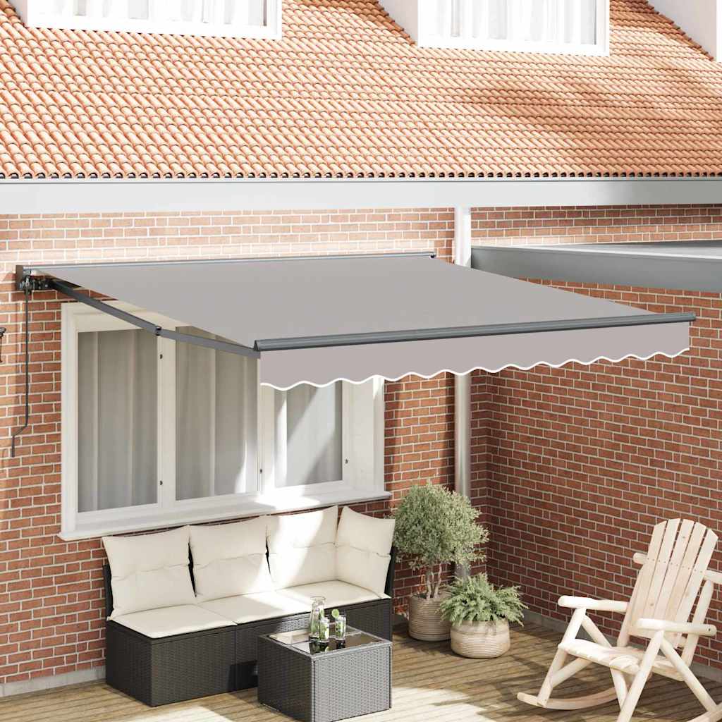 Einziehbare Markise Hellgrau 300 x 250 cm Polyester und Metall