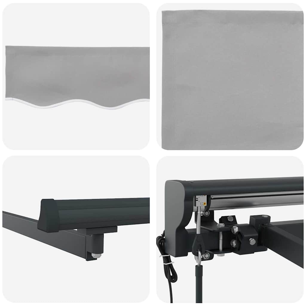Einziehbare Markise Hellgrau 300 x 250 cm Polyester und Metall