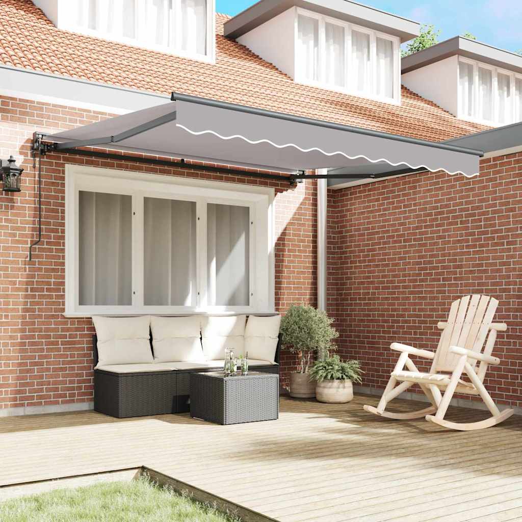 Einziehbare Markise Hellgrau 300 x 250 cm Polyester und Metall
