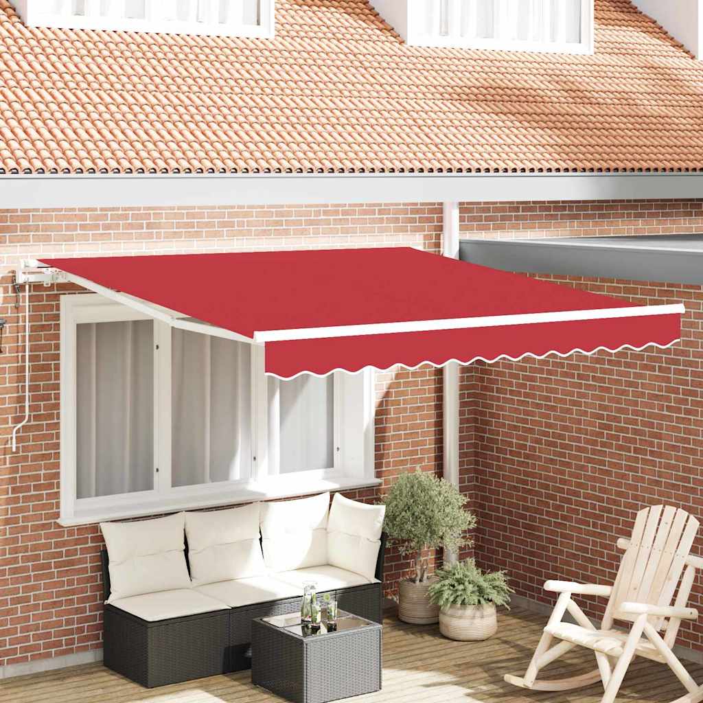 Einziehbare Markise Rot 300 x 250 cm Stoff