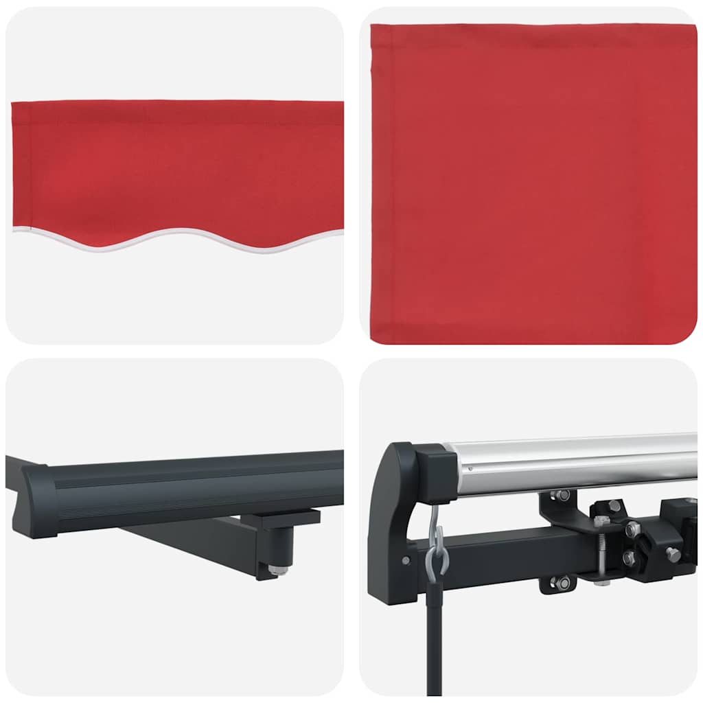 Einziehbare Markise Rot 300 x 250 cm Polyester und Stahl