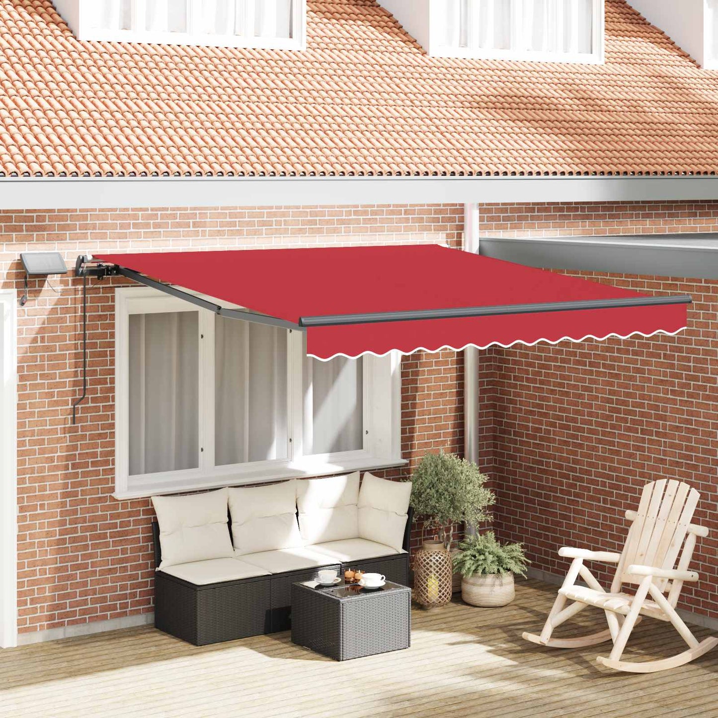 Einziehbare Markise Rot 300 x 250 cm Stoff