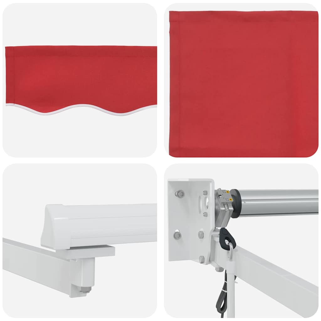 Markise Rot 3 x 2,5 m Polyester und Metall