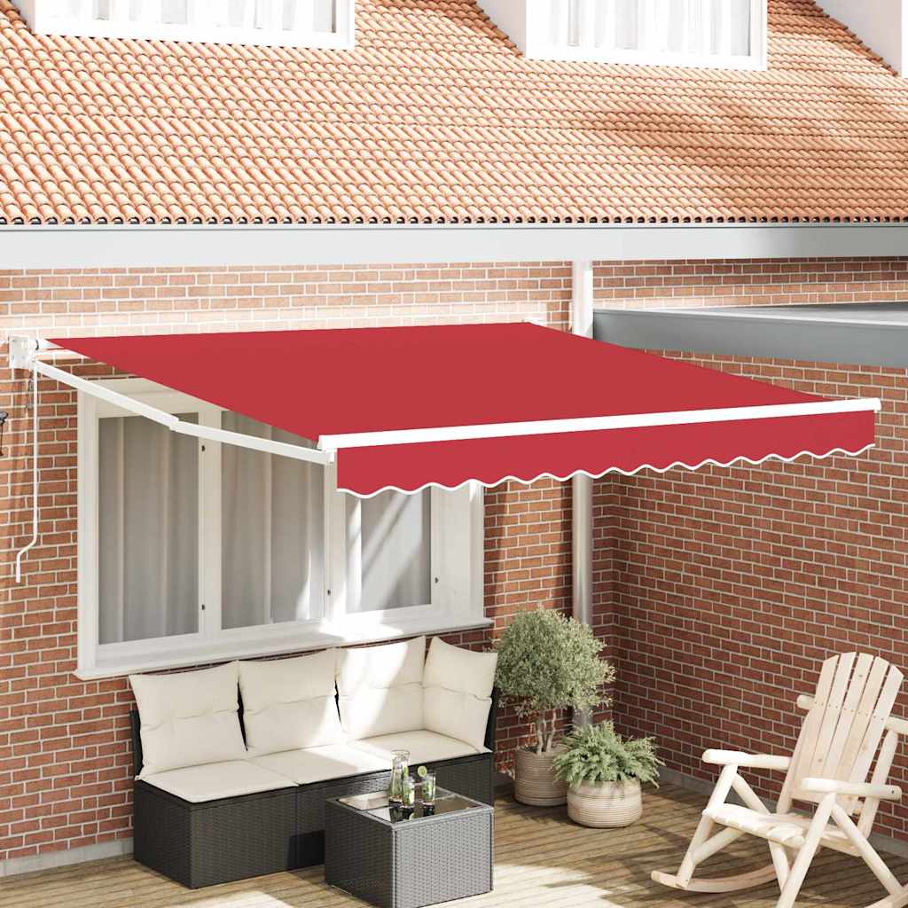 Markise Rot 3 x 2,5 m Polyester und Metall