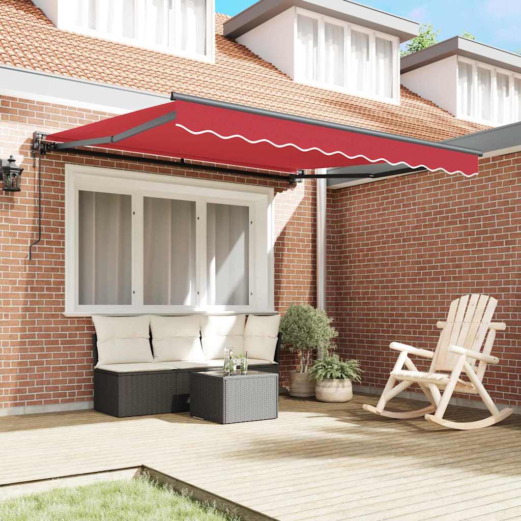 Einziehbare Markise Rot 300 x 250 cm Polyester und Metall