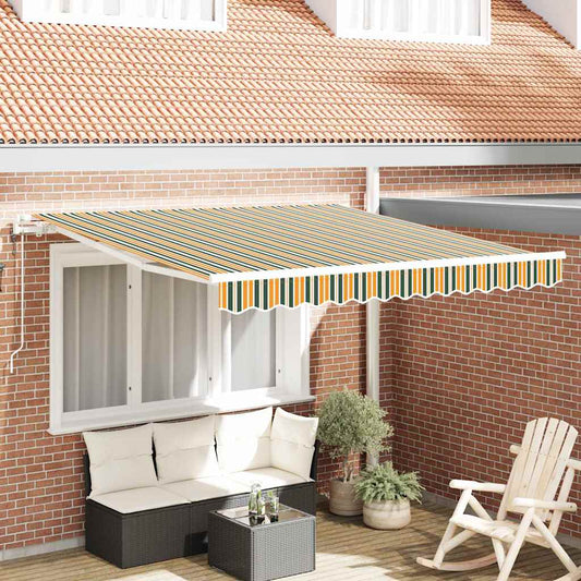 Einziehbare Markise Grün und Gelb 300 x 250 cm Stoff
